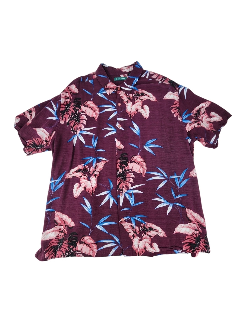 Cubavera Tropical Floral Camp Shirt XXL Purple Pink Blue Flowy Viscose Hawaiian - Picture 7 of 11